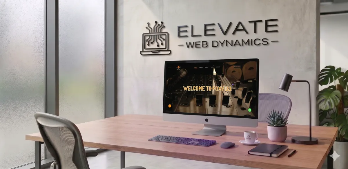 Screenshot site Foxy DJ - site de prezentare DJ realizat de Elevate Web Dynamics